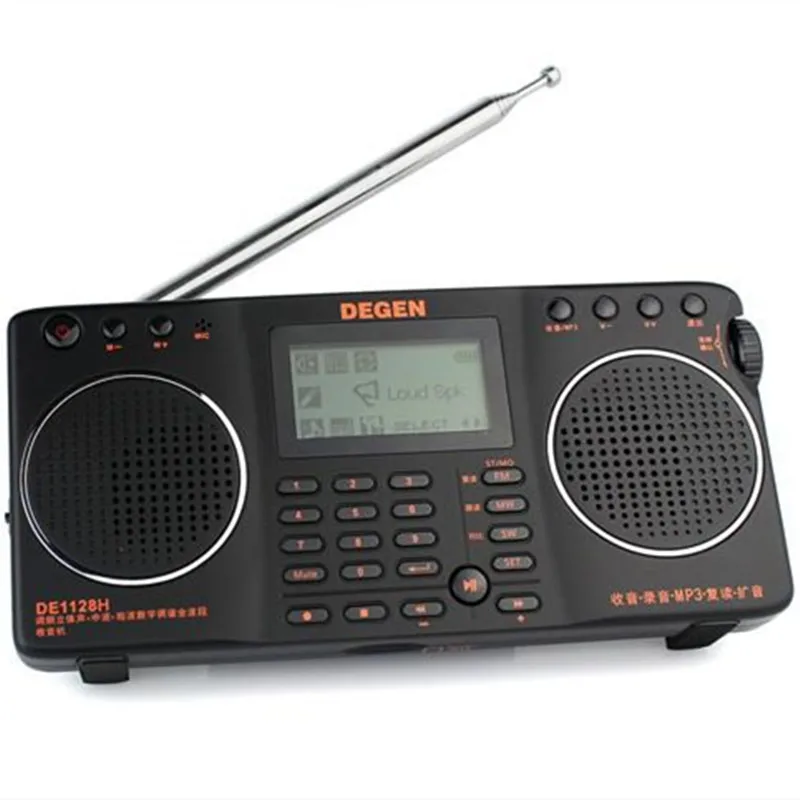 

Degen DE1128H Radio FM MW SW Receiver 8 in 1function MP3 player/Digital Recorder/E-Book/SD card LED Stereo Radio DSP 3 Band