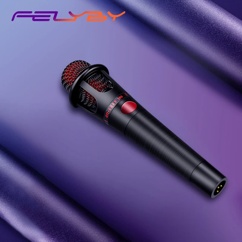 

FELYBY New Condenser Handheld Microphone Wired Cardioid 3.5mm Plug For Karaoke Live Show Teaching