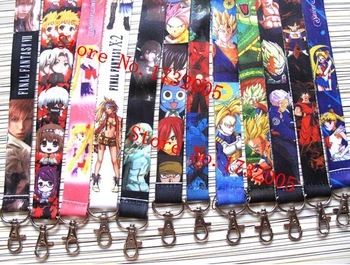 

New 50 pcs Popular mix cartoon Japanese anime Cello Phone Key Chain Neck Strap Keys Lanyards gift RV-3