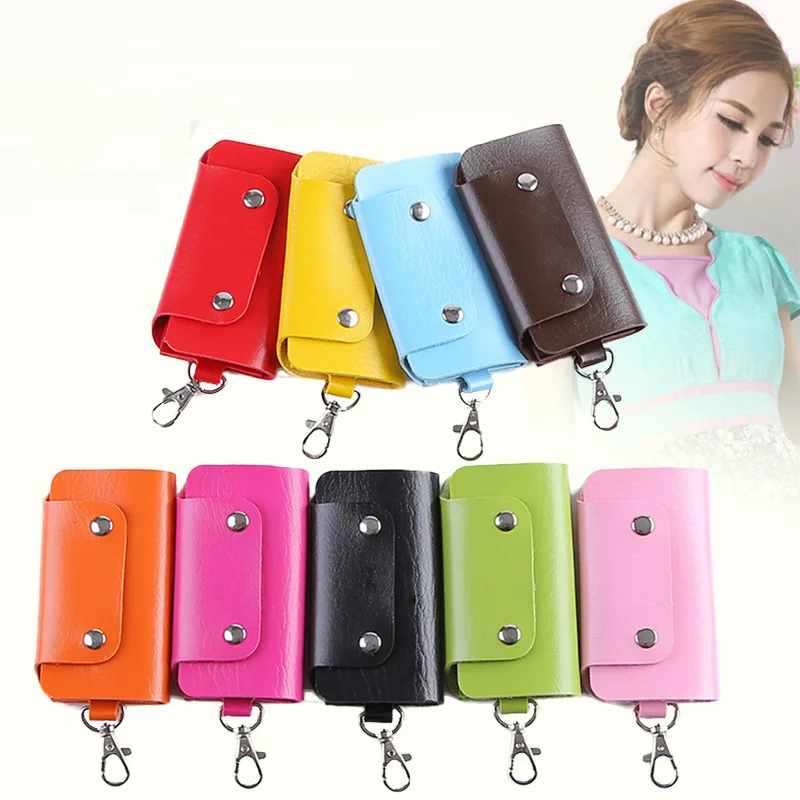 

Key bag PU Leather Red Car Key Ring Men And Women General Car Keys Door Key Wallets