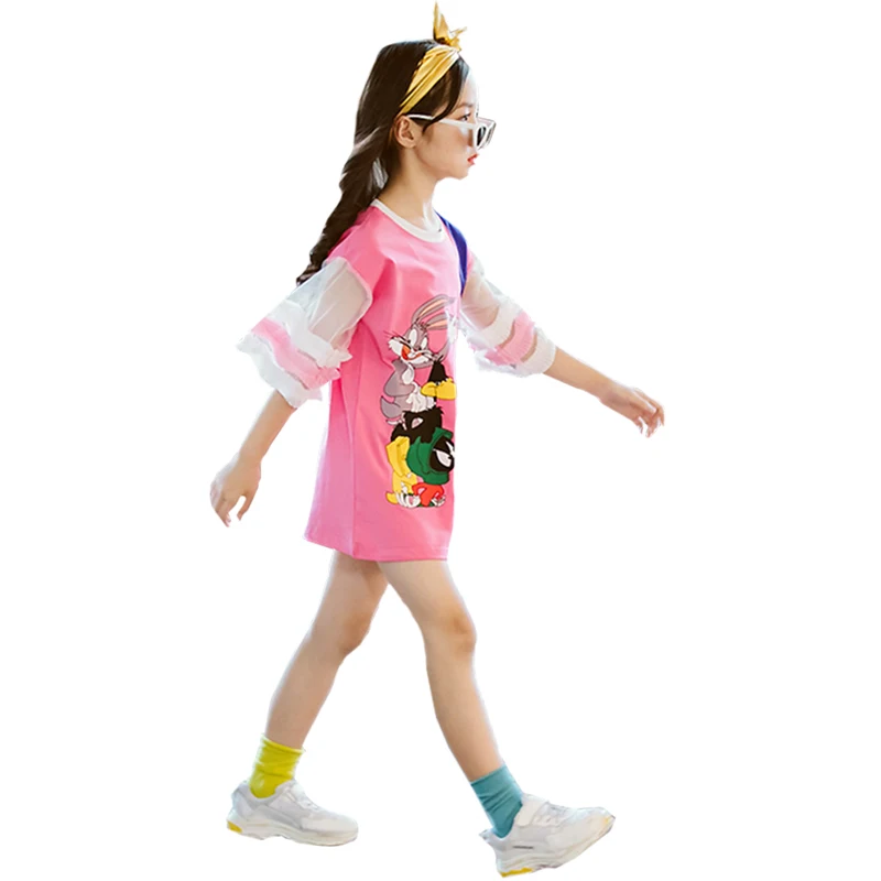 

Girls clothes Korean casual T-shirt round neck cartoon animal print long paragraph bottoming shirt baby girl Children wear 2-8y