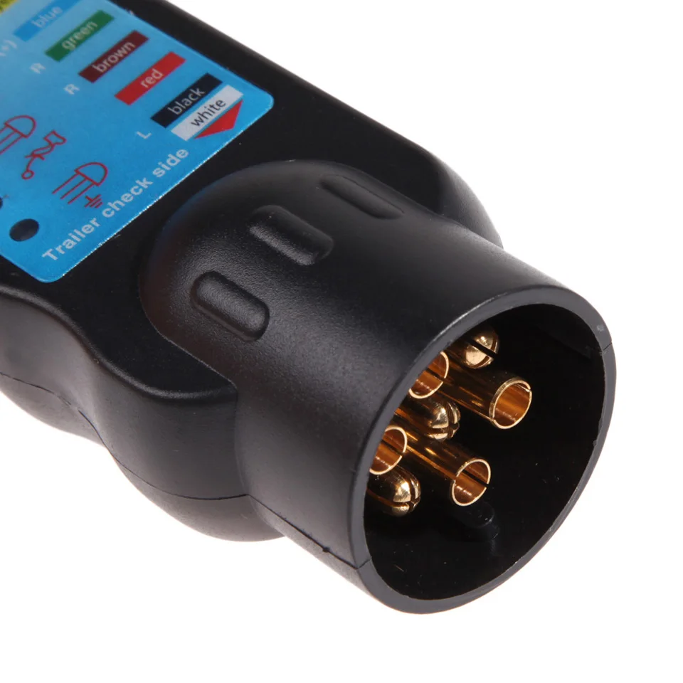 מוצר 12V 7pin Trailer Plug Socket Couplings Tow Connector Tester