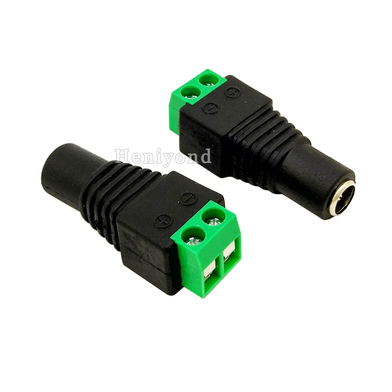 10Pcs dc Power Adapter 2.1 x 5.5mm DC Power Female Plug Jack Adapter Connector Plug for CCTV LED Strip Light