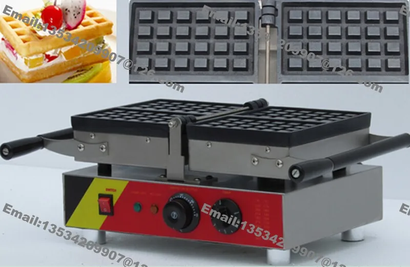 

4pcs Commecial Use Non-stick Turnable 110v 220v Electric Belgium Liege Waffle Baker Maker Machine Iron