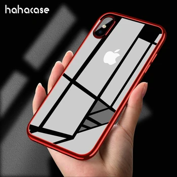 

50pcs Thin Clear Rubber Plating Electroplate TPU Soft Shockproof Case For iPhone 11 Pro Max XS XR X 8 7 6 6S Plus SE 5 S Cover
