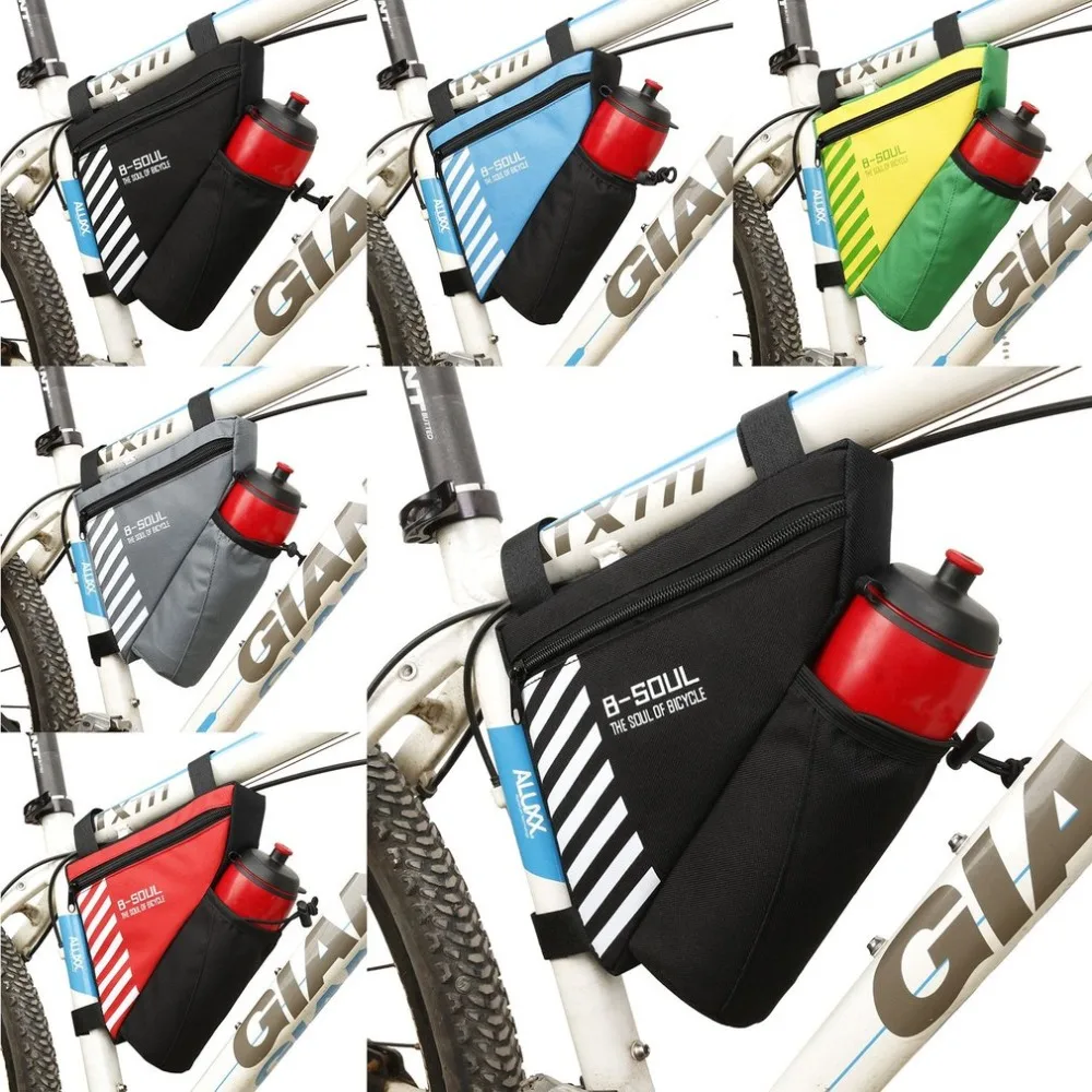 Sale B-SOUL MTB Bike Bicycle Bags Waterproof Cycling Top Front Tube Frame Bags Triangle Bag With Water Bottle Pocket Bike Accessories 4