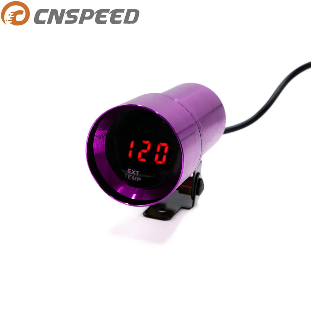 

CNSPEED 37mm Digital Auto Exhaust Gas Temperature Gauge Car EGT EXT Temp Meter 200~1200Celsius With Sensor Smoked Lens Red Led