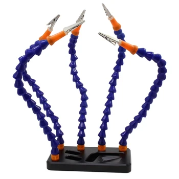 

HOT-Five Arms Helping Hands Soldering Station Third Hands Non-Slip Aluminum Base Soldering Tool High quality solid helping hands