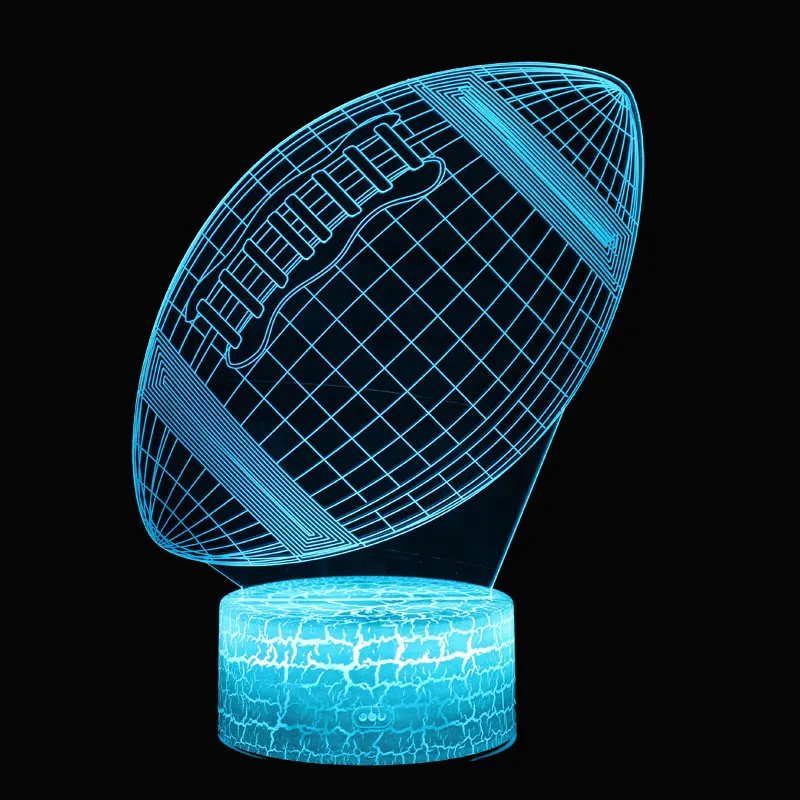 Тема для регби 3D лампа LED ночник 7 цветов Изменение сенсорного настроения