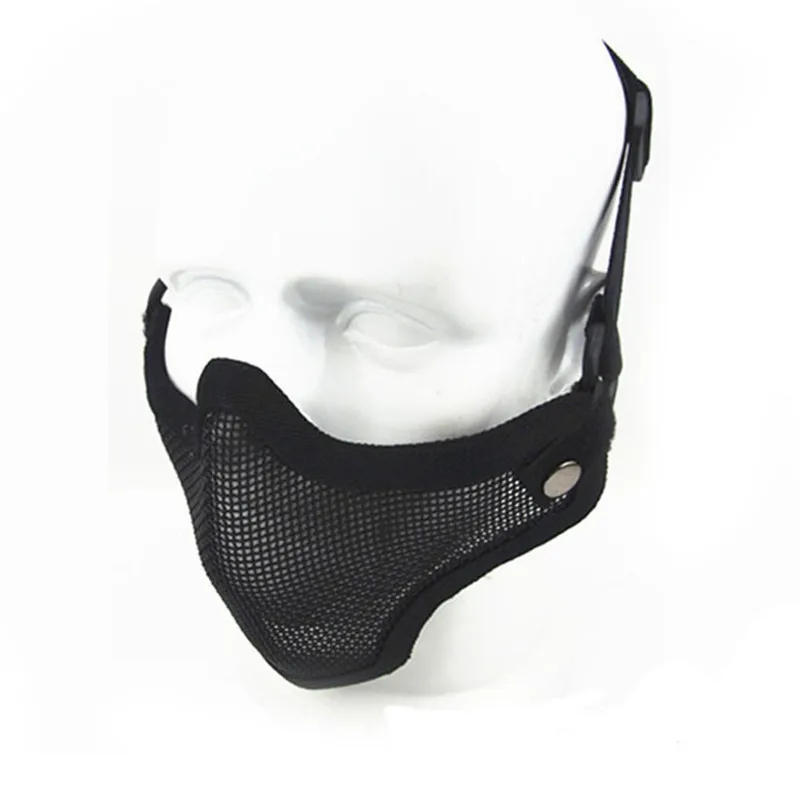Новая Стальная металлическая сетка, полумаска для лица, тактическая защитная маска для пейнтбола, маска для защиты лица