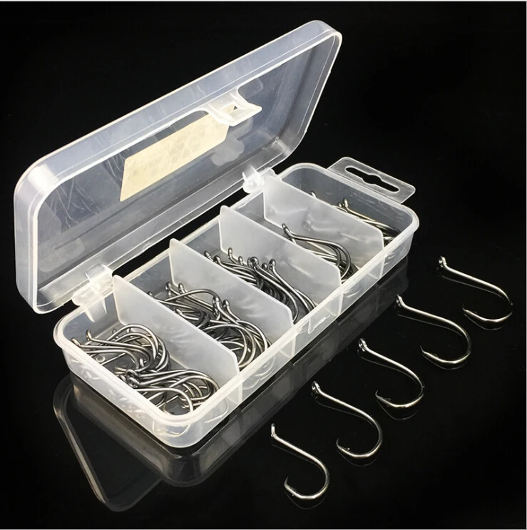 

75pcs/box Offset Sport Circle Hooks Hi-Carbon Steel Octopus Black Fishing Jig Hook 1# 1/0# 2/0# 3/0# 4/0# Barbed Sharpened