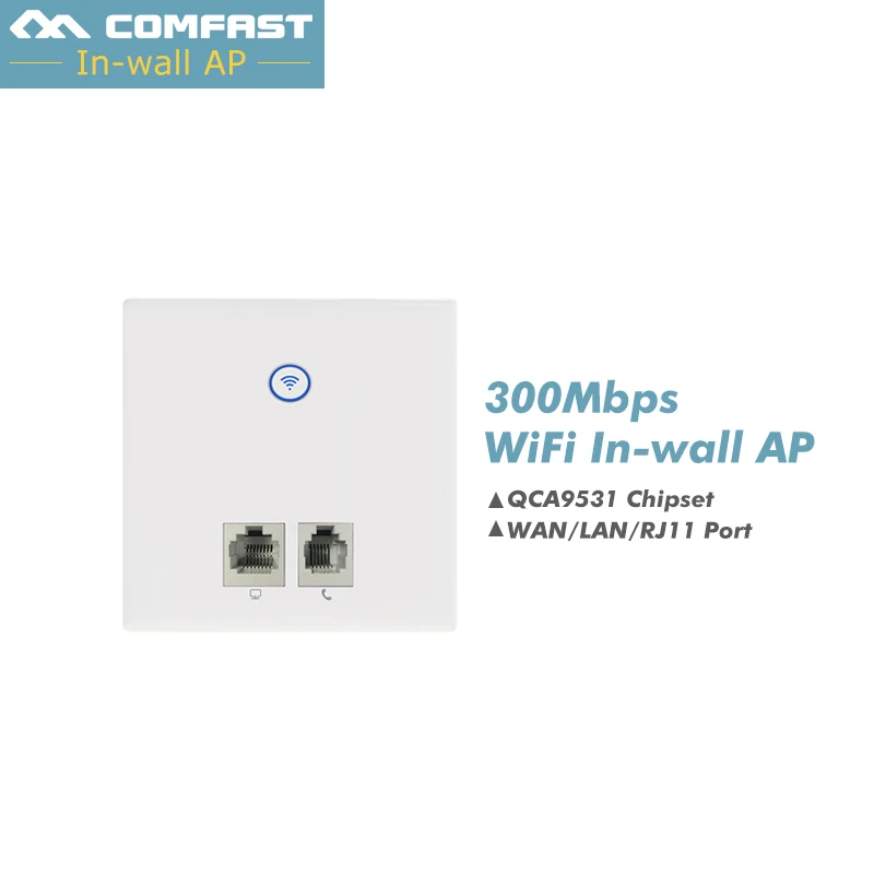 

Comfast 300Mbps 48V power AP Relay Smart Wireless WIFI repeater extender Wall Embedded 2.4Ghz Router Panel socket rj45 CF-E535N