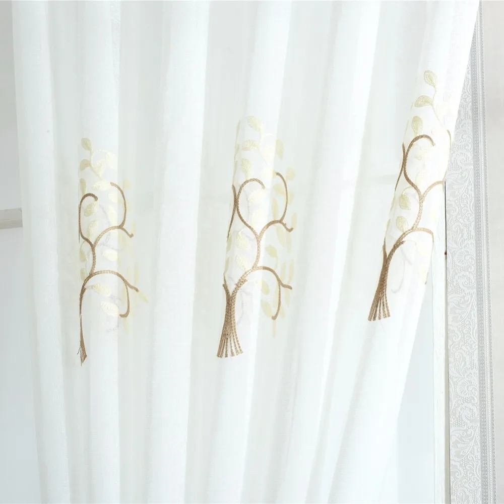 

100*250cm Floral Door Window Curtain Drape Panel Sheer Scarf Home Room Valances Divider For Home Dceor