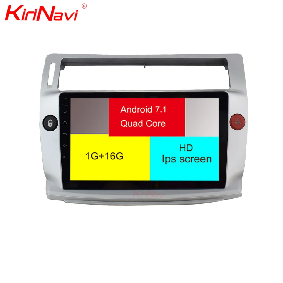 Top KiriNavi High Quality android 7.1 9 inch Touch Screen Car Stereo For Citroen C4 DVD GPS Navigation Bluetooth WIFI 2008-2011 4
