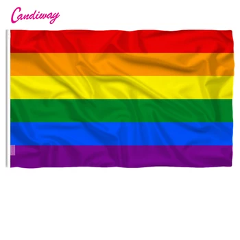 Homosexuality Rainbow Flag Polyester standard Flag Pride Peace Flags Gay Lesbian Stripe Men Women Parade