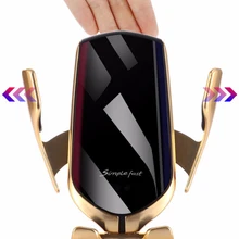 10 Вт R1 автоматический зажим автомобильное беспроводное зарядное устройство для iPhone huawei xiaomi инфракрасное Индукционное Qi Беспроводное зарядное устройство для автомобиля держатель телефона