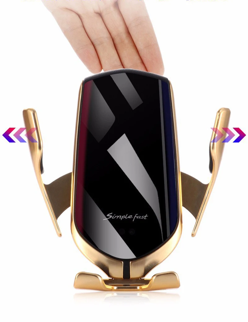 Ceny 10W R1 automatyczne mocowanie bezprzewodowa ładowarka samochodowa dla iPhone Huawei xiaomi podczerwieni indukcyjna bezprzewodowa ładowarka qi uchwyt samochodowy telefon