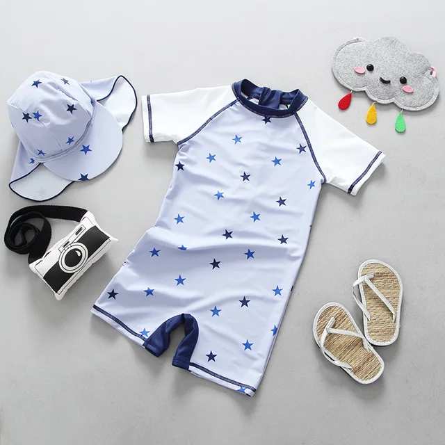 Toddler Boys Swimwear One Piece Infant Newborn Baby Swimsuit Stars