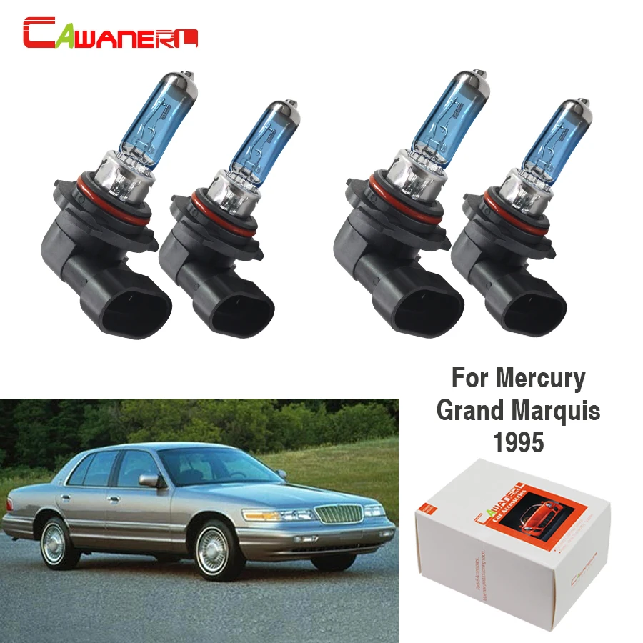 

Cawanerl 4 X 100W Halogen Bulb Warm White 12V Car Light Source Headlight High Low Beam For Mercury Grand Marquis Sedan 4.6L 1995