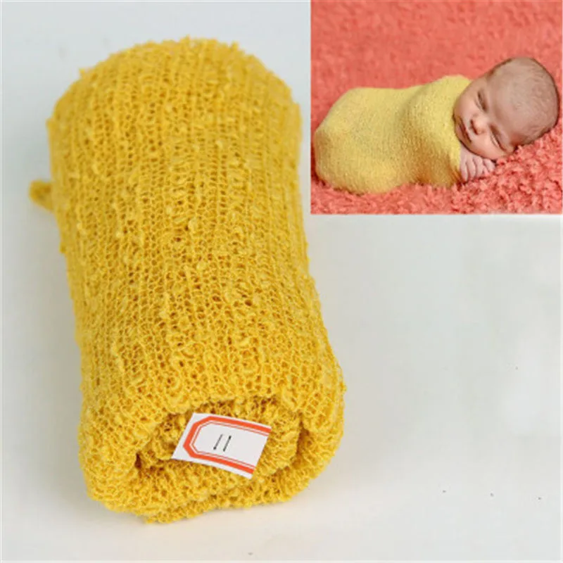 40*150 см стрейч трикотажная обертка новорожденный реквизит для фотосессии детское одеяло искусственный шелк обертывание s шарф-гамак для беременных пеленания Bebe Photo - Цвет: Yellow