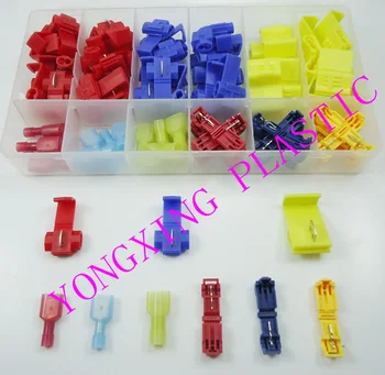 

86pcs/box Blue Red yellow Quick Splice insulated terminal Wire Connector Solderless Scotch Lock Gauge 22-10AWG(0.5-6.0mm2)