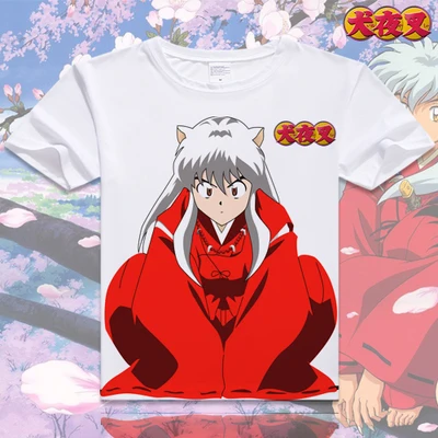 Аниме унисекс Топы Тройник Inuyasha футболка аниме Sesshoumaru короткий рукав Футболка Moneca Stori дышащие мужские и женские футболки - Цвет: 010   as picture