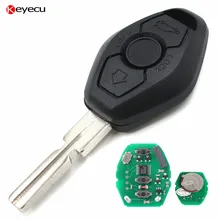 Keyecu Replacement Keyless Entry Remote Key Fob 315/434MHz With Chip ID44 for BMW 3 5 7 SERIES E38 E39 E46 Uncut Blade HU58