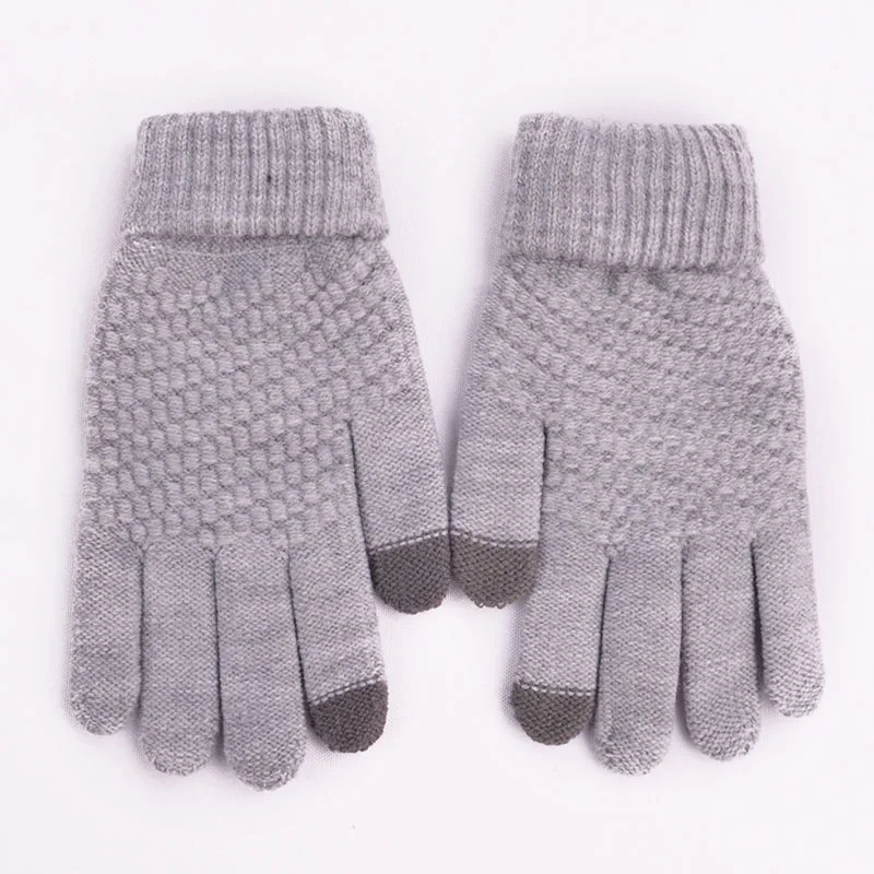 New Girls Boys Winter Gloves Touch Phone Screen Glove Girls Knitted Winter Warm Glove Solid Color Kids Gloves Mittens