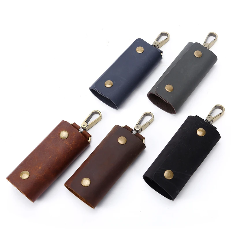 

Leather Key Case Holder Key Clips Bag Hanging Buckles Keychain Organizer with 5 Hooks, 1 KeyChain for Women Man Car Key