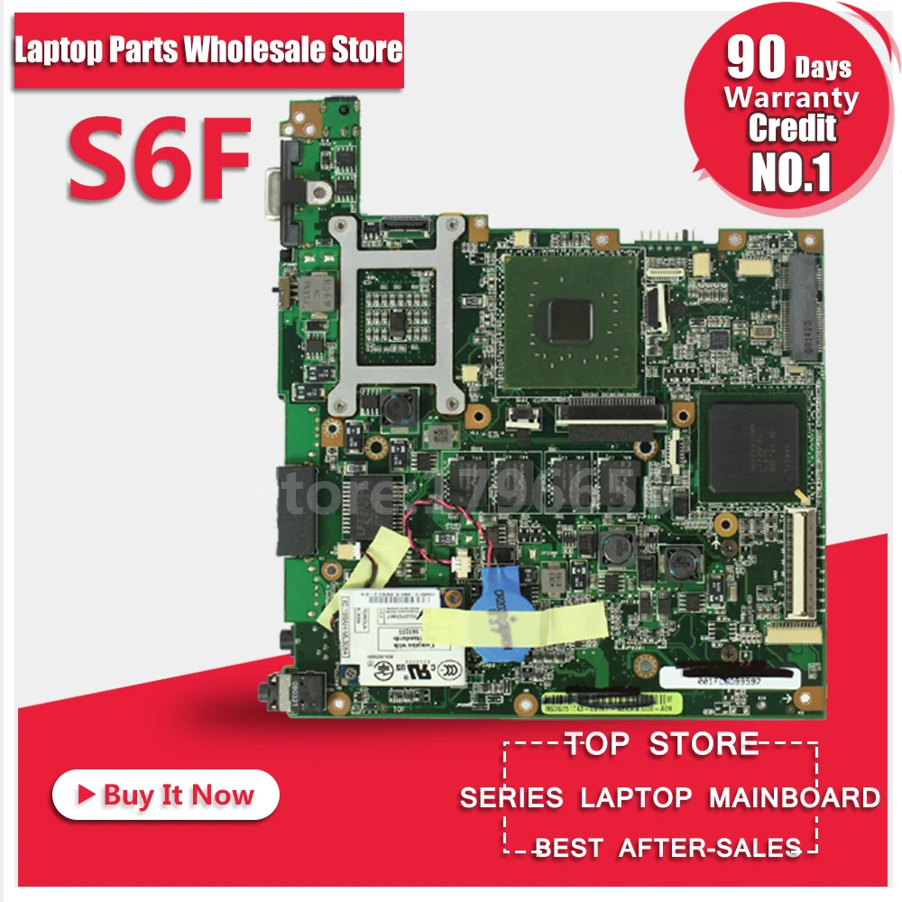 

Free Shipping For ASUS S6F Laptop Motherboard System Board Main Board Mainboard Card Logic Board Tested Well