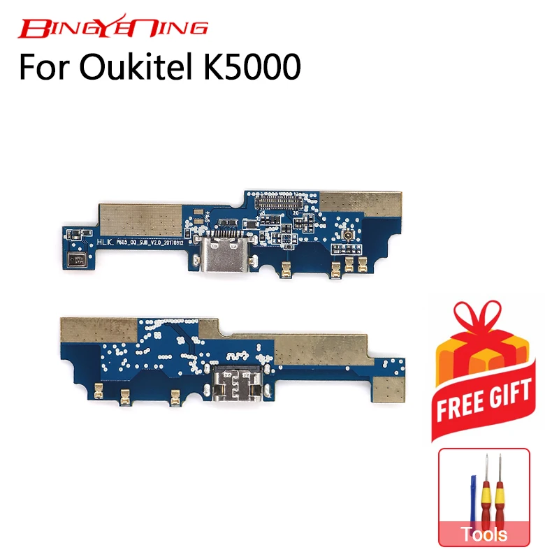 

BingYeNing New Original usb plug charge board For Oukitel K5000 Mobile Phone Flex Cables charging module phone Mini USB Port