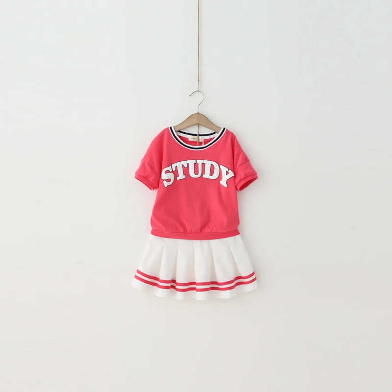 

han edition leisure suit children's wear the new summer 2017 baby girls letters + dress with short sleeves