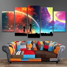 

Canvas Fashion Painting Framework For Living Room Artwork 5 Panels Rick And Morty Art Home Decor Wall Modern Popular Picture