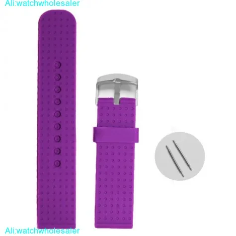 22mm Beautiful Purple Silicone Jelly Rubber Ladies Watch Band Straps WB1053D22JB