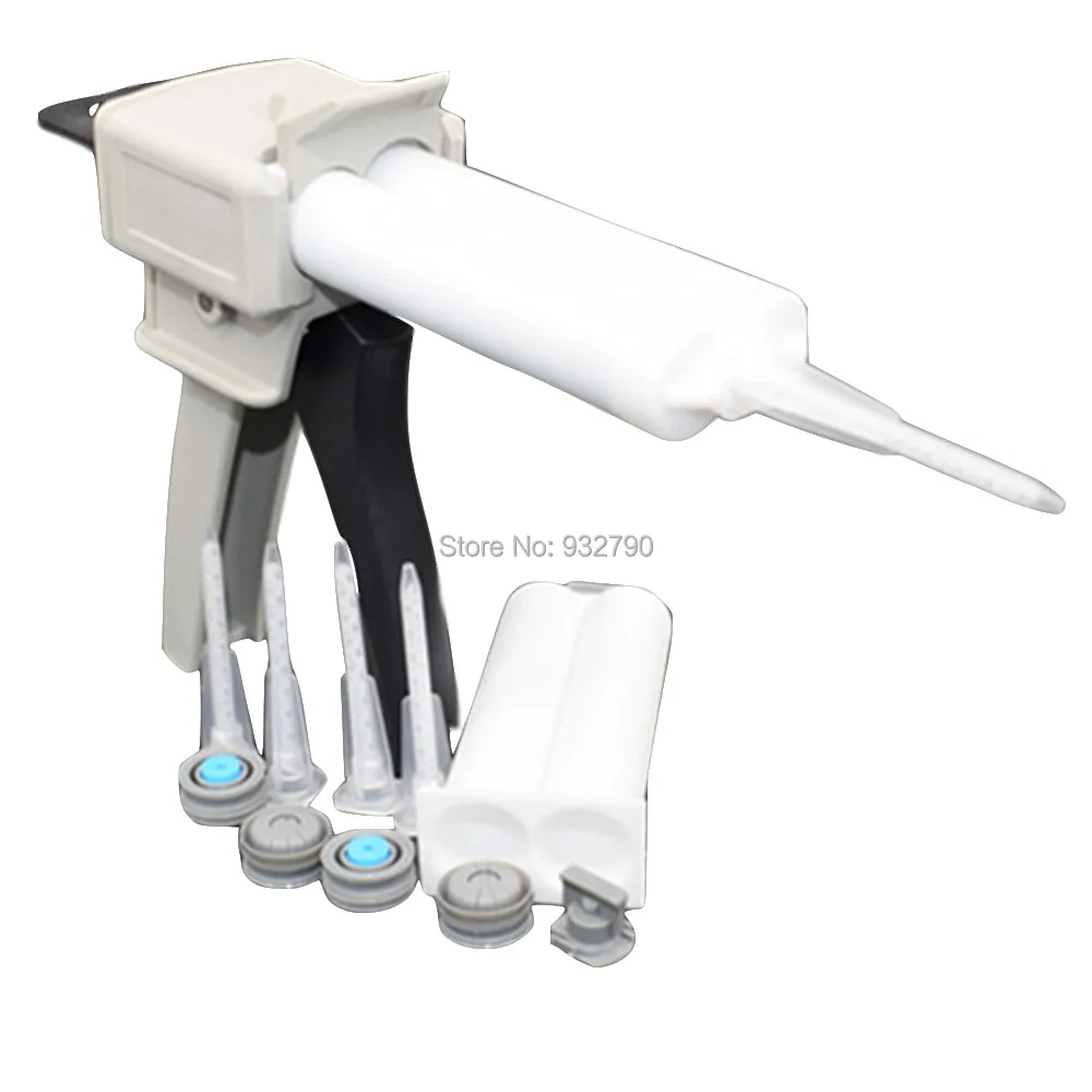 

Epoxy Adhesive Gun 50ml 1:1 Mix Cartridges Manual Dual Component Adhesive Applicator + 2pc Cartridges + 5pc Static Mixing Nozzle