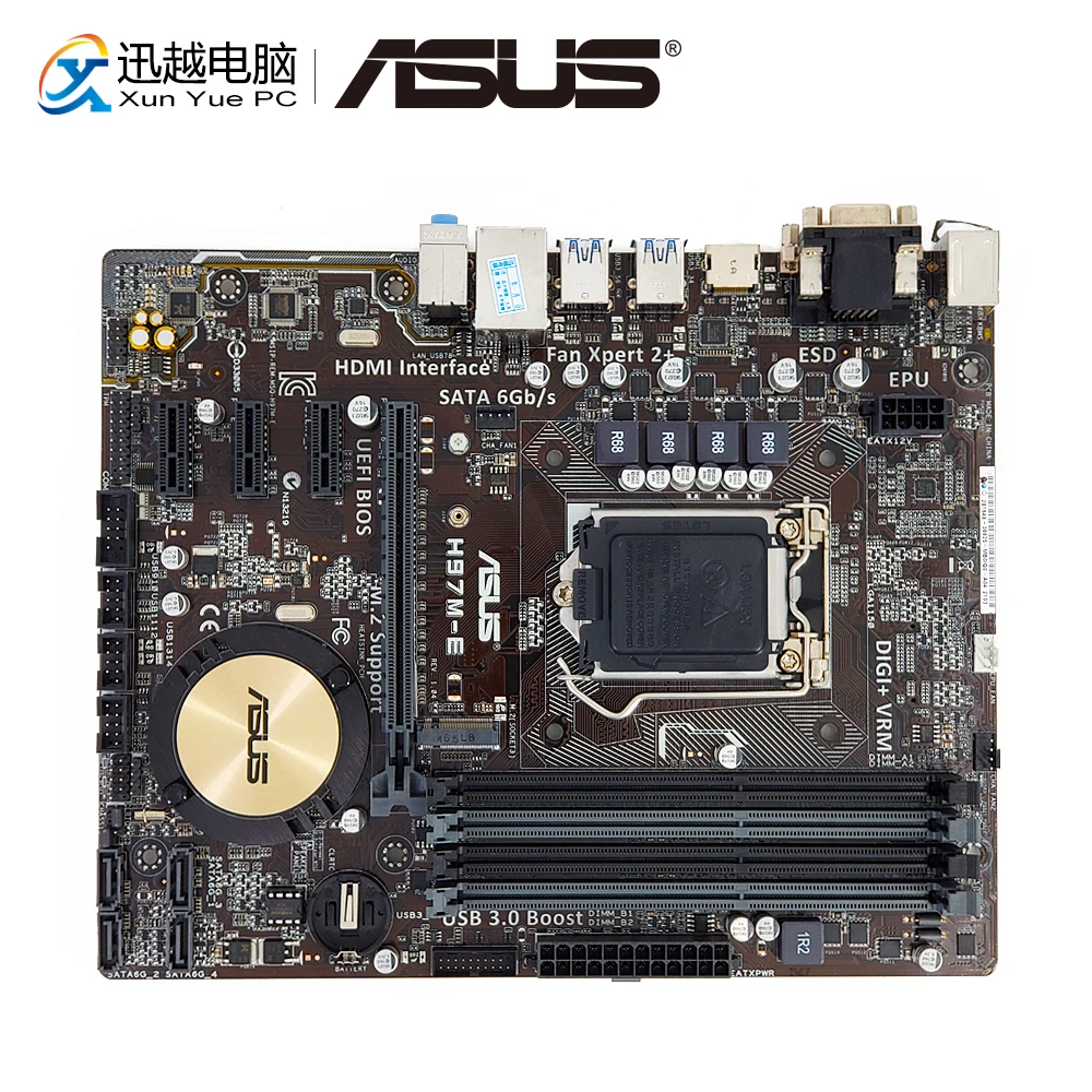 

Asus H97M-E Desktop Motherboard H97 Socket LGA 1150 i7 i5 i3 DDR3 16G SATA3 UBS3.0 M.2 VGA DVI HDMI Micro-ATX