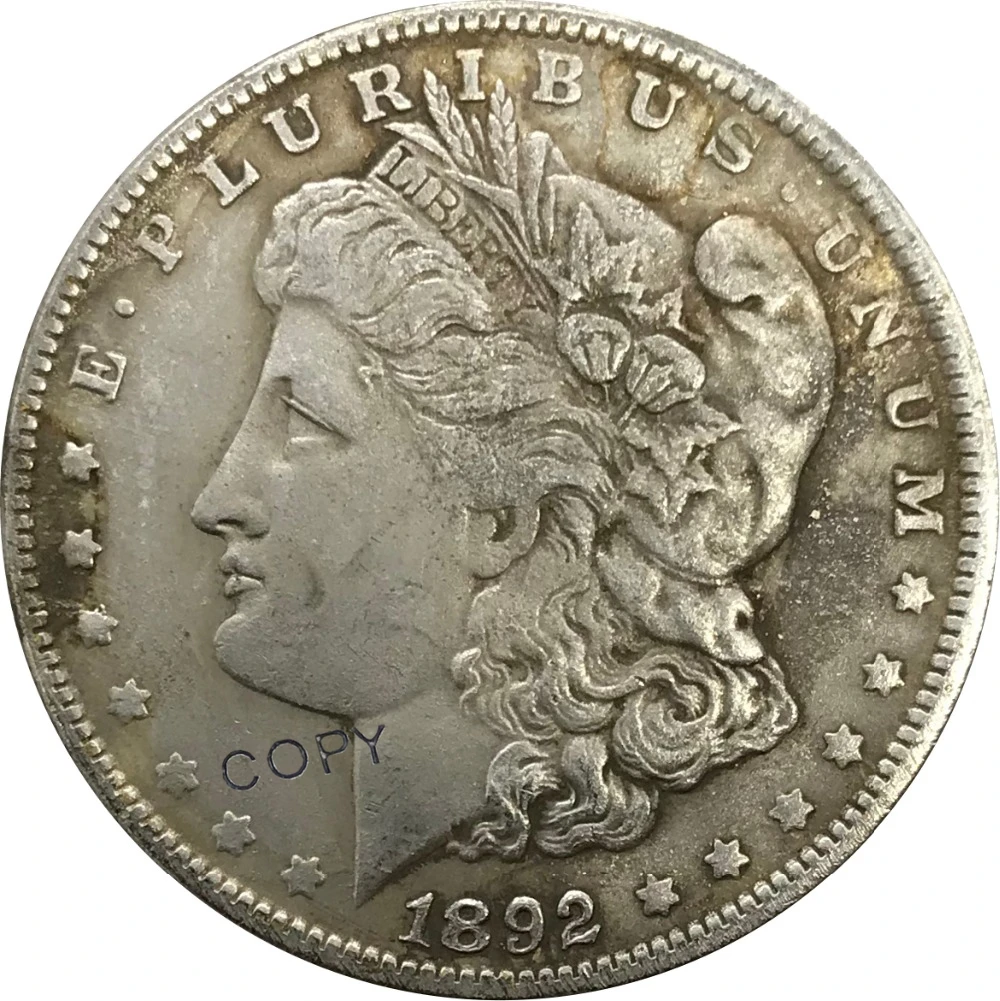 S 1892 United States Morgan 1 One Dollar Cupronickel Plated Silver collectibles Copy Coin | Дом и сад