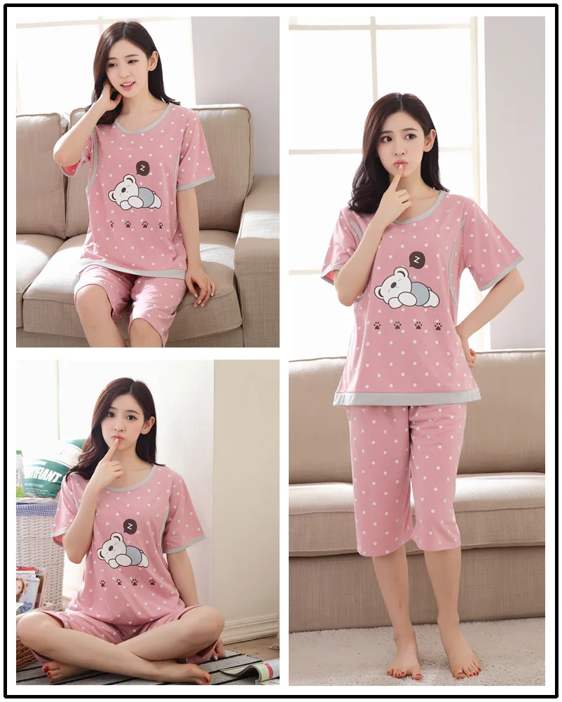 Summer Fashion Maternity Pajamas Sets Nursing Shirts + Belly Shorts Suits for Pregnant Women Pregnancy Breastfeeding clothing (72)