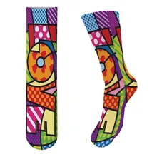 Новое поступление, Kawaii, длинные носки с попкорном, женские гольфы с 3D рисунком, милые, новые, повседневные, хлопковые, гамбургерные носки