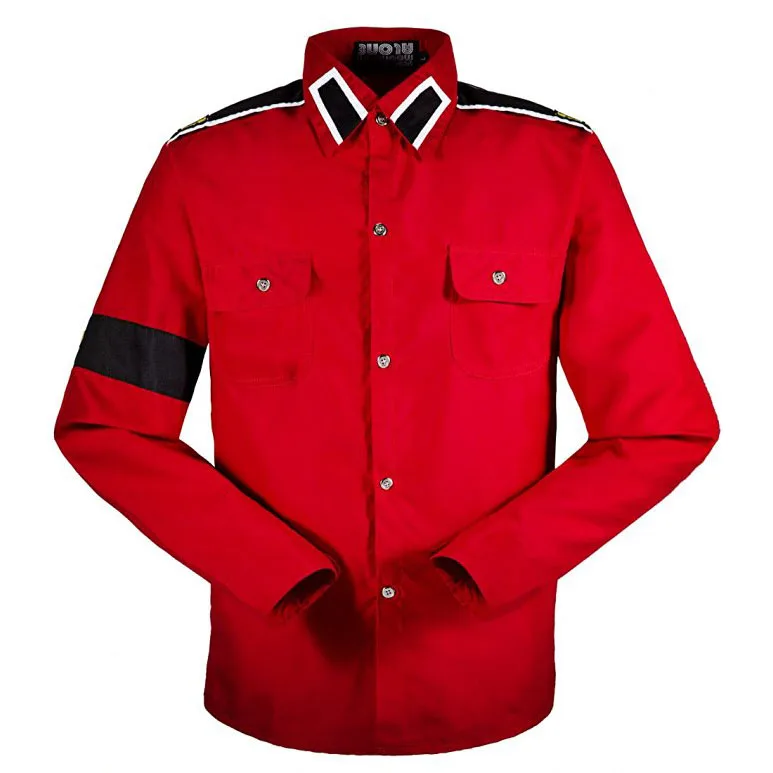 В памяти Майкл Джексон MJ красная Ретро мода CTE Anti-war хлопковая рубашка вышитая Сарк коллекция вышивка