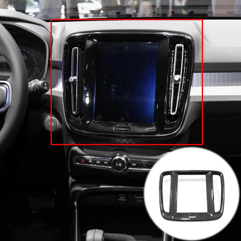 

ABS Matte/Carbon fibre For Volvo XC40 T5 2017 2018 2019 accessories Car navigation panel Frame Decoration cover trim styling