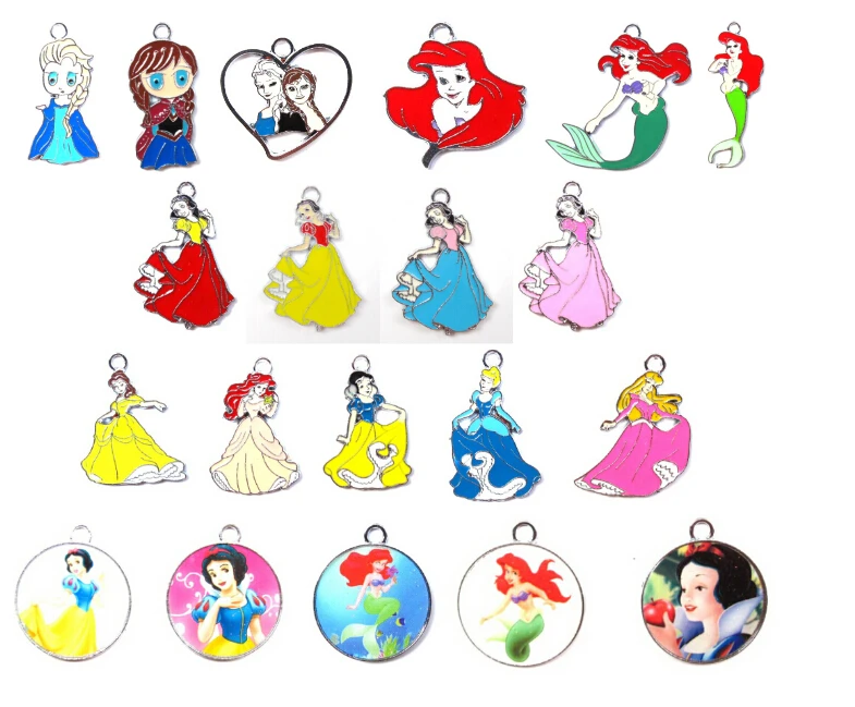 New cartoon princess mixed Enamel Metal Charm Pendants DIY Jewelry Making Mobile Phone Accessories z-0019 | Украшения и