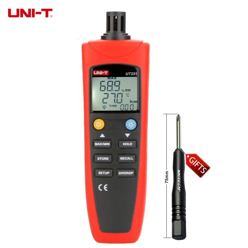 

UNI-T UT331 Digital Thermo-hygrometer Thermometer Temperature Humidity Moisture Meter Tester w/LCD Backlight &amp USB