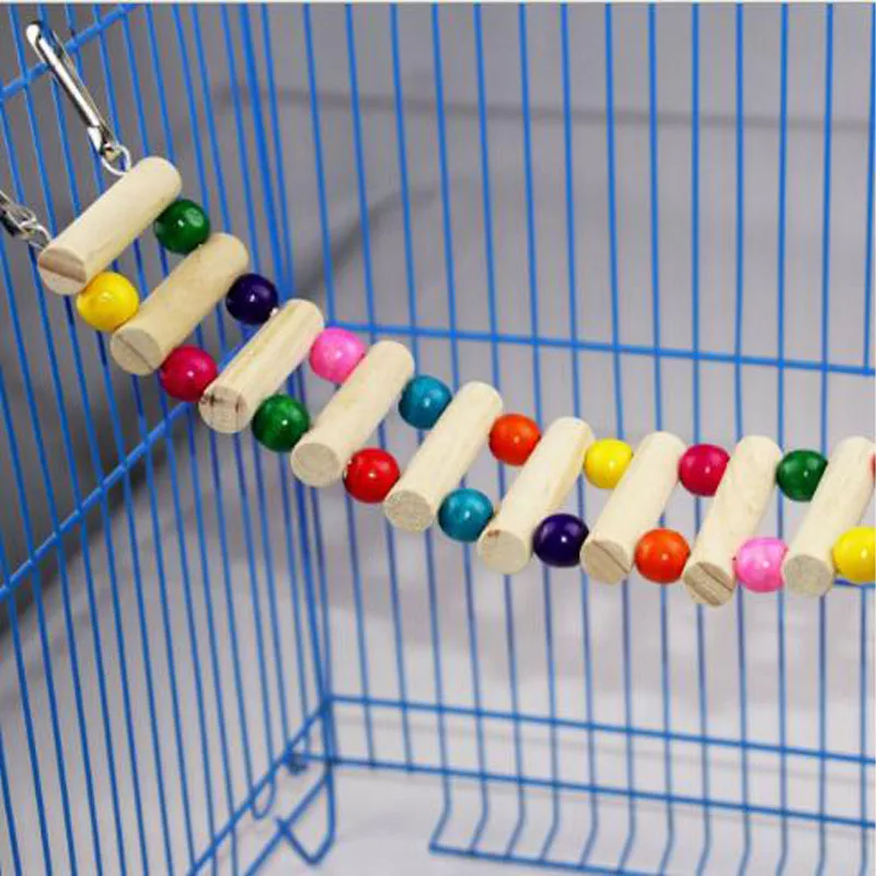 

Bird Wood Ladder Climbing Cableway Parrot Hamster Toys Rope Parrot Bites Harness Cage Parakeet Pets Toy pet bird toys