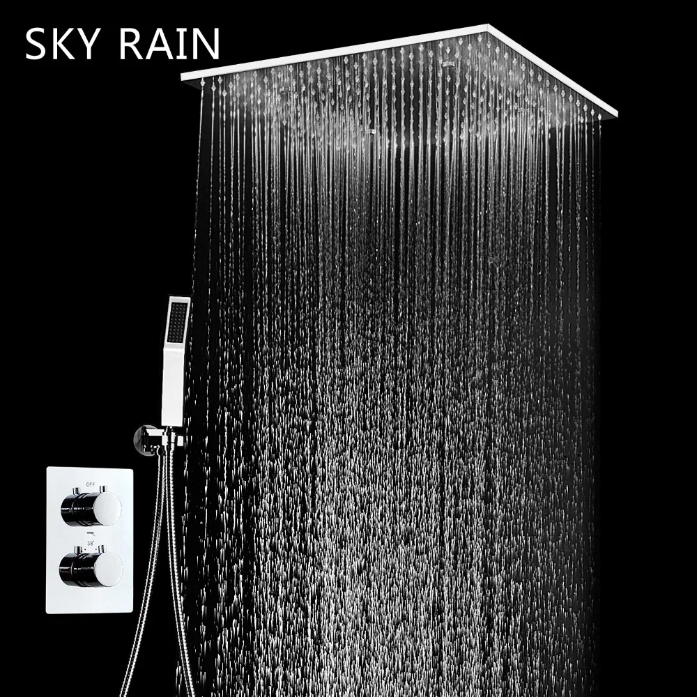 SKY RAIN Concealed Ceiling Mounted Bathroom Rainfall Mist Spray Shower Head Faucet System Set shower head shower set