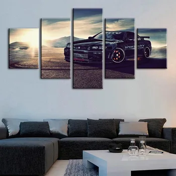 

Wall Artwork Modular Canvas Pictures 5 Panel Car Abstract Paintings Home Background For Living Room Decoration Prints Posters