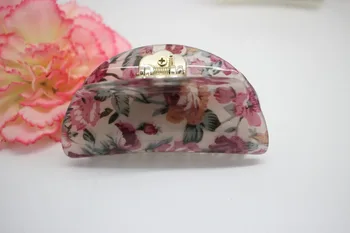 

Women's floral printed acrylic hair claws fashion large jaw hair clips facy plastic hair pins hair accessories wholesale