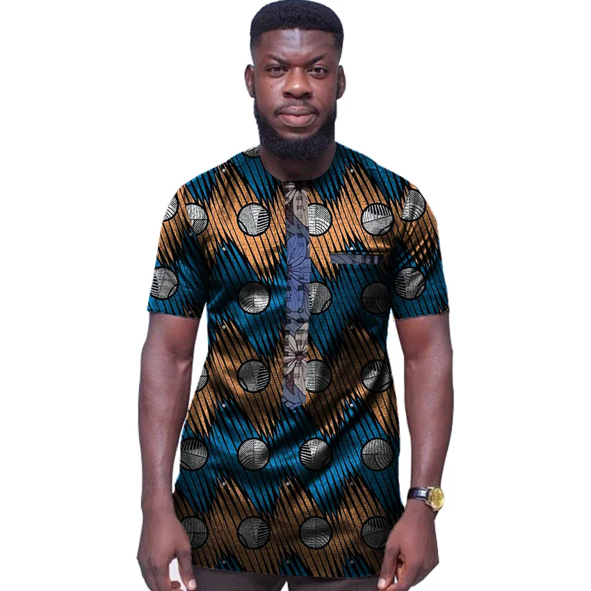 Ankara print shirt man dashiki short sleeve tops men's African clothes ...