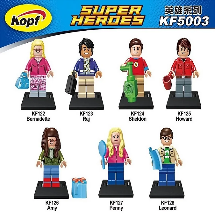 

The Big Bang Theory TBBT Figures Penny Raj Bernadette Leonard Amy Sheldon Howard Building Blocks Children Education Toys KF5003