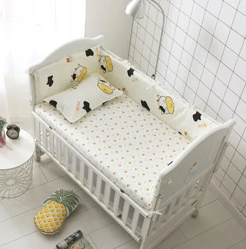 

Promotion! 6pcs Cow Customize baby bed around set unpick and wash bumpers for cot bed (4bumpers+sheet+pillow cover)